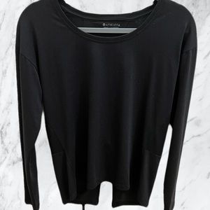 Used - Athleta L/S Essence Twist Top in Black (Size S)